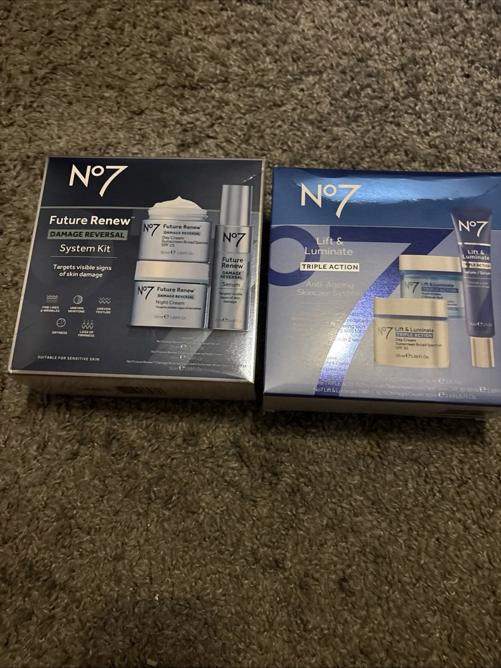 No7 Lift & Luminate Triple Action Skincare Set — Blue